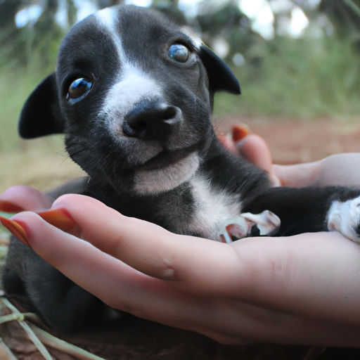 El cachorro se asusta cuando lo recogen